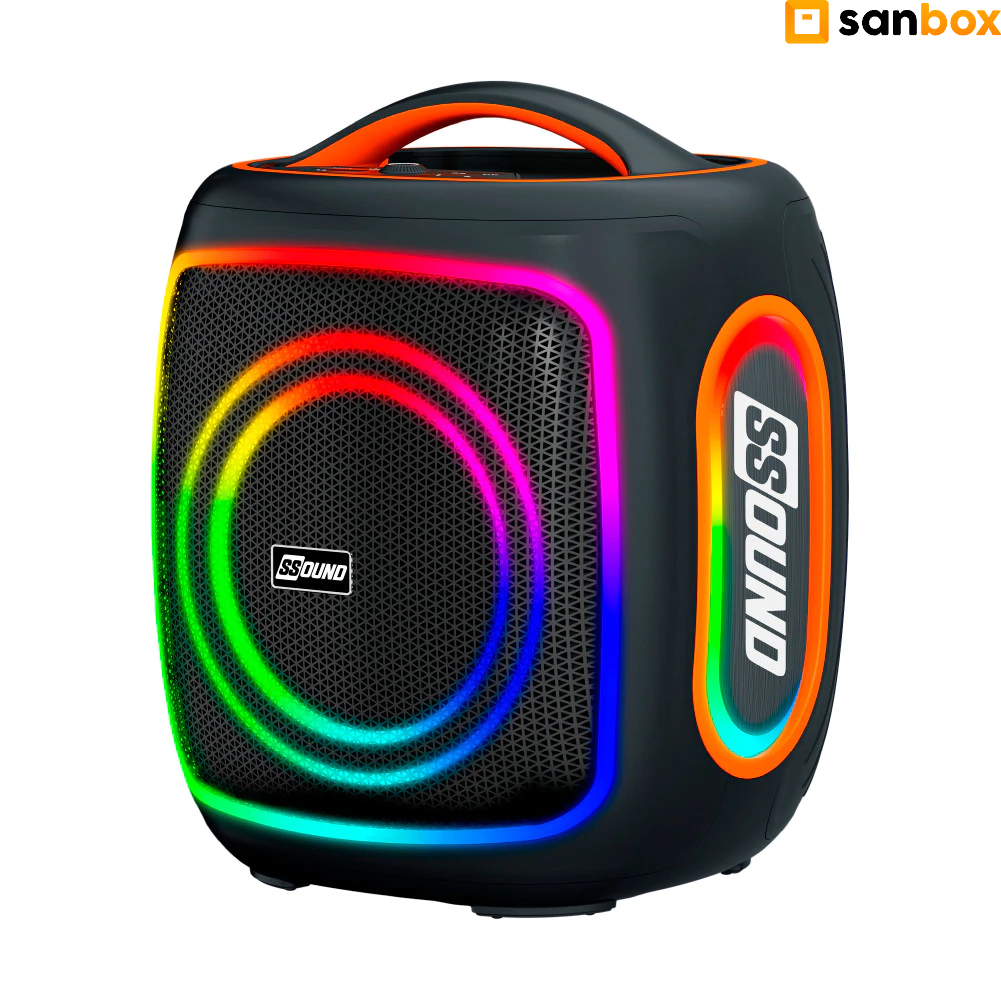 Caixa de Som Ssound Pump Cubo Portatil Preto LED Bluetooth TWS - 420w