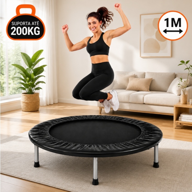 Professional Jump Trampoline With Cover Skirt Diameter 1 M 200kg Mini Reinforcement Elastic Gym Supports Fitness meter