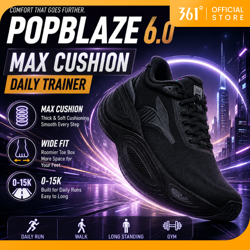 361 Degrees PopBlaze 6.0  Men Women Professional Running Shoes Tênis Corrida Masc Retorno Leve Respirável 672622201