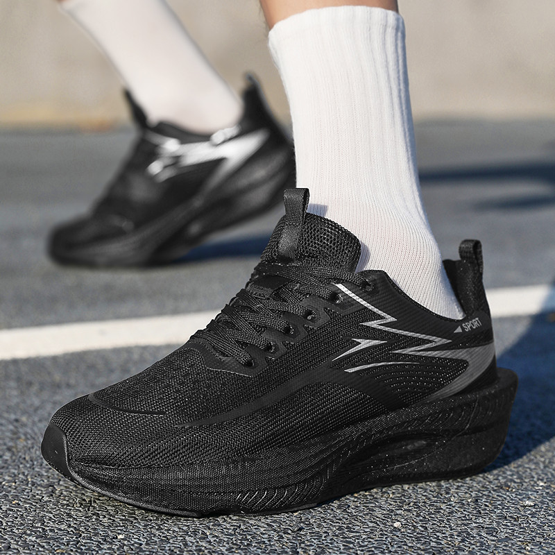 Professional Running Shoes, Carbon Plate, Breathable Mesh, Shock Absorption, Sizes 35-45