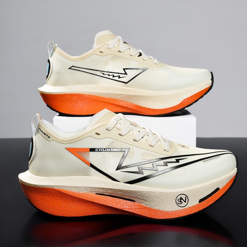 CHUNTA Carbon Plate Running Shoes, Breathable Mesh, Shock Absorption, Professional Unisex for TrainingRunning Shoes