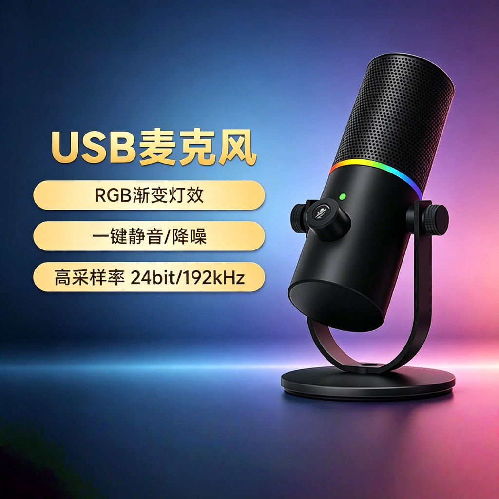 [Special Offer] USB Desktop microphone for computer gaming with noise reduction One-click mute microphone for game strea