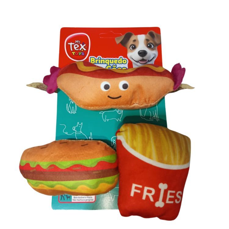 BRINQUEDO DE PELUCIA P/  PETS FAST FOOD MIX 25CM