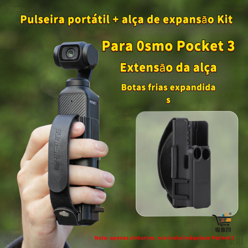 Alça de Mão Portátil DJI Osmo Pocket 3 4, Expansão de Sapata Fria, Estrutura Protetora, Acessórios de Alça Estendida