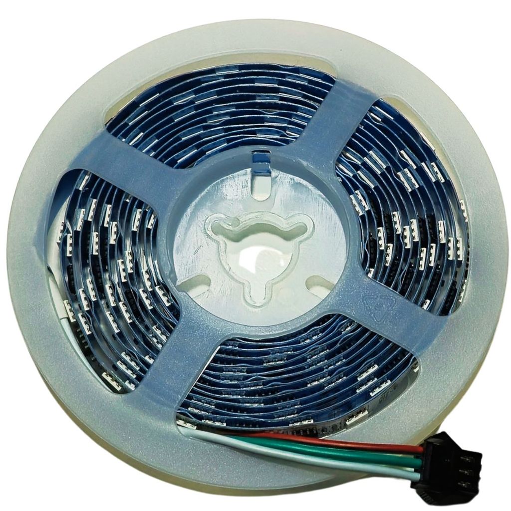 FITA LED RGB DIGITAL WS2811 ZENDEL 12V 150 LEDS 2,5M 366 EFEITOS FUNDO BRANCO