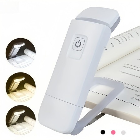 Mini LED Book Reading Lamp Adjustable Brightness USB Night Light Eye Protection Clip Foldable