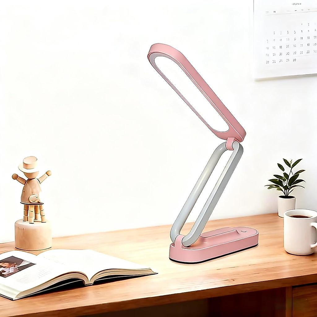 Rechargeable LED Desk Lamp, Foldable Portable Table Light with 3 Brightness Levels,Type-C USB Charging,Small Desk Lamp,P
