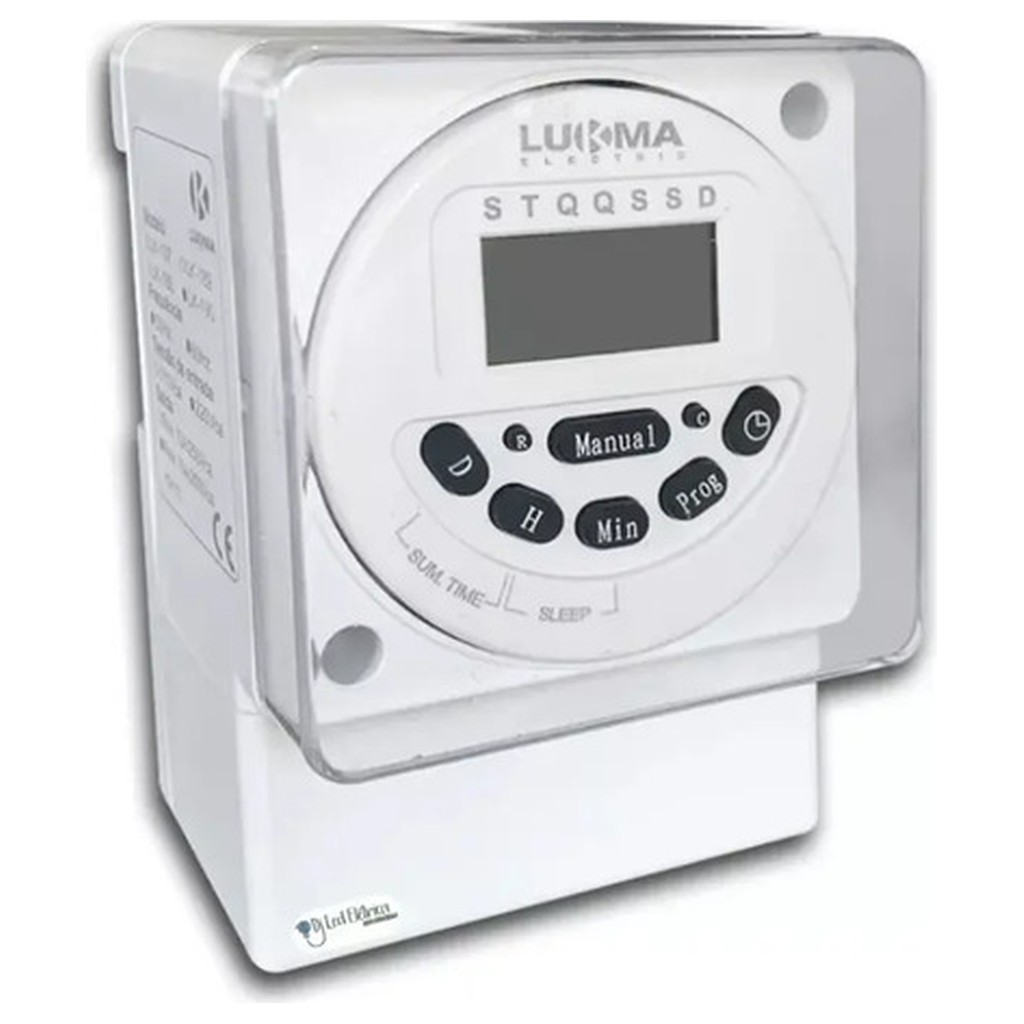 Timer Programador Horário Digital Lukma LK190 220V 2200W 16 Programas Diário Semanal LCD Trilho Din