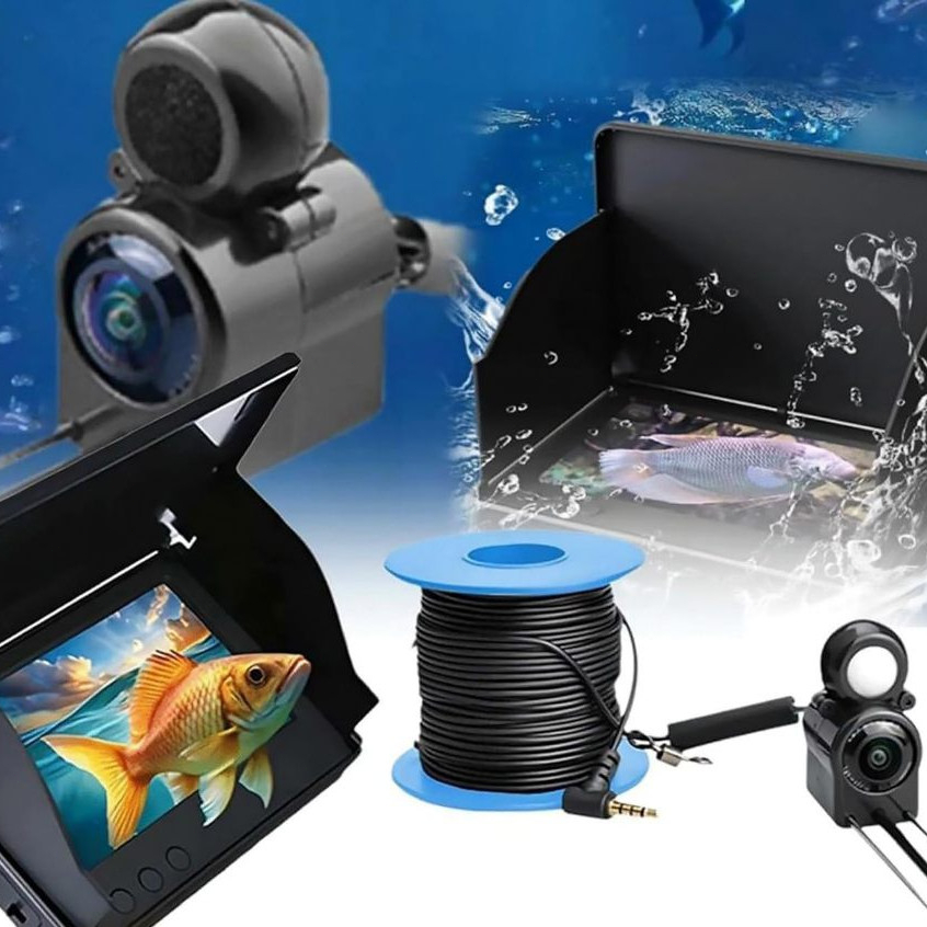Underwater Fishing Camera LCD Monitor Fish Finder Waterproof Boat Cable 20m 4.3