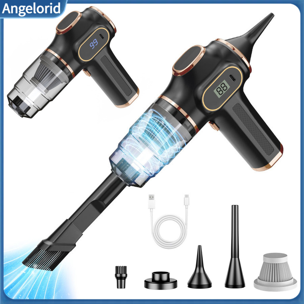 Portable Car Vacuum 3-in-1 Cordless Handheld Cleaner 80w with Inflator Blower Usb-c Rechargeable Lightweight Home for Pe