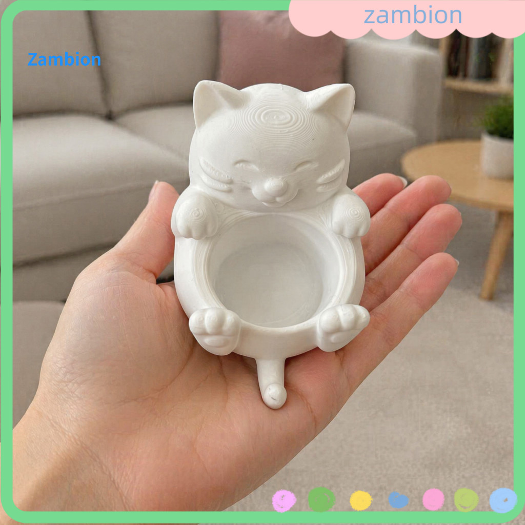 Diy Painting Crafts Cat Jewelry Organizer 3d Fortune Desk – Cute Money Box for Rings Mini Planter Home Decor Figurine