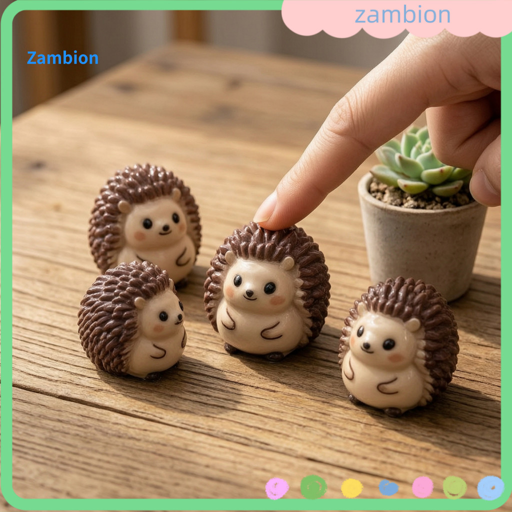 Miniature Hedgehog Figurines Moss Micro Landscape Decorations 2pcs Cute Resin Mini for Succulent Pots Terrarium Decor Fa