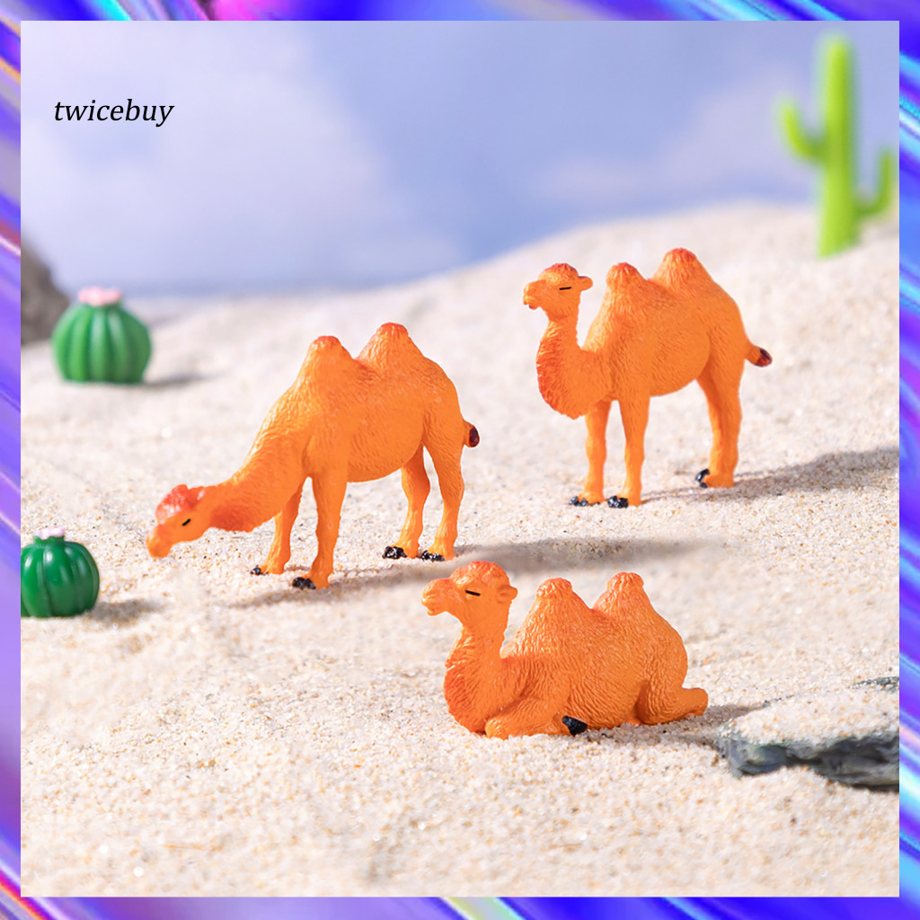 High-quality Camel Figurines Durable Decorations 3 Pcs Mini Set – Small Desert Ornaments for Home Decor Desk Decoratio