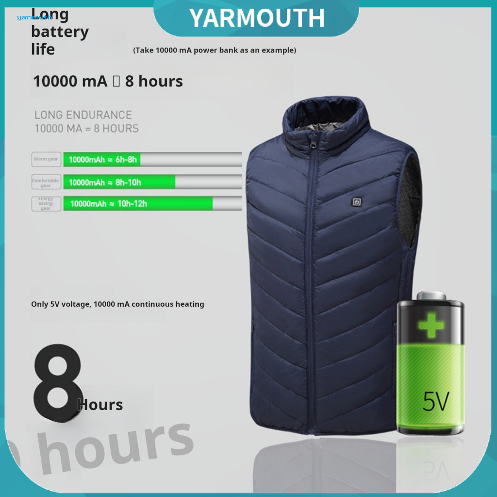 Heated Jacket with Graphite Sheet Carbon Fiber Down Alternative Padded Winter Vest Men's Puffer Usb Electric Heating Win