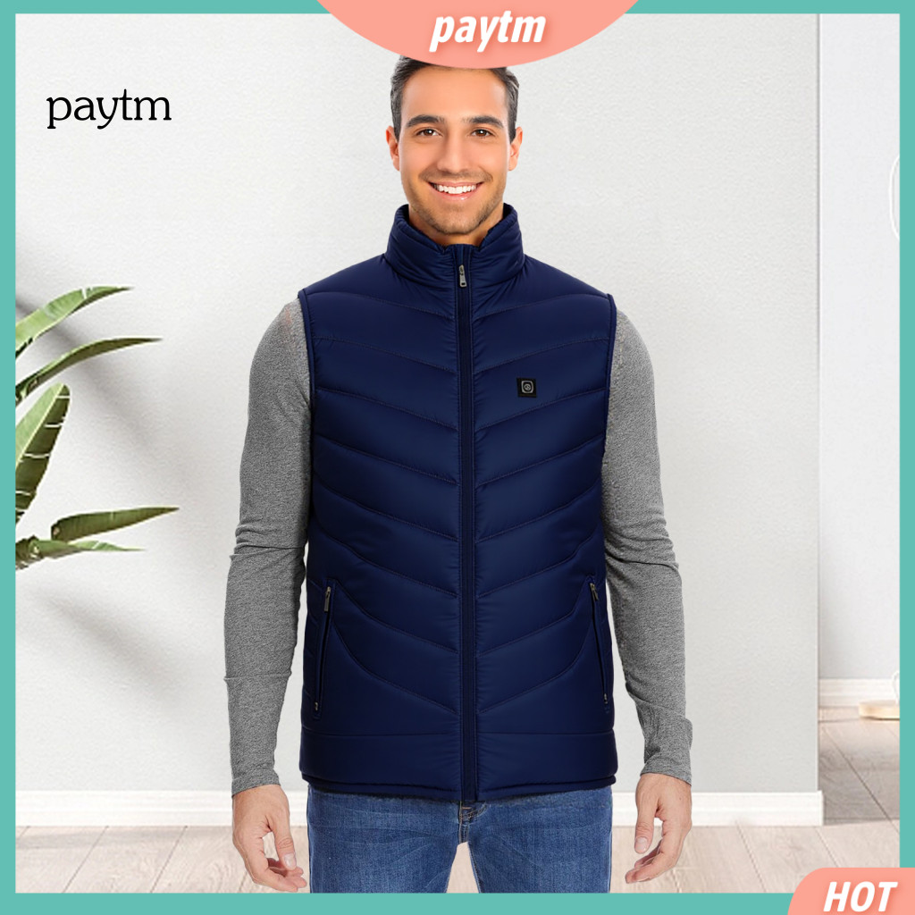 Electric Vest Waistcoat with Three Temperature Modes Unisex Usb Thermal 3 8 Heating Zones Windproof Stand for Outdoor