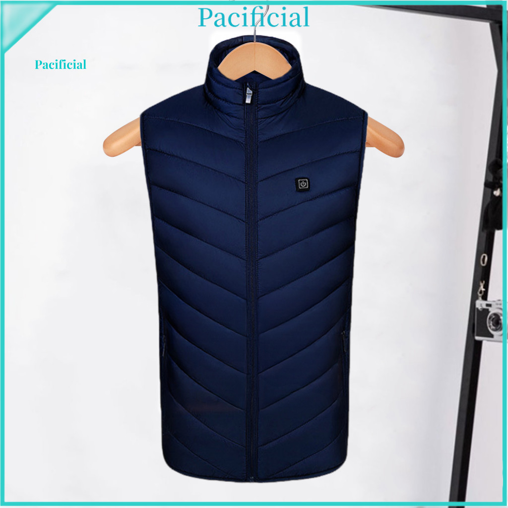 Rechargeable Body Warmer Lightweight Waistcoat Unisex Usb Electric Thermal Vest with 3 Temperature Settings 4 Heating Zo