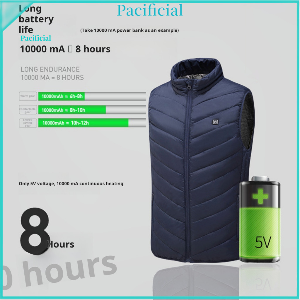Heated Waistcoat Jacket with Graphite Sheet Carbon Fiber Men's Puffer Vest Usb Electric Heating Windproof Thermal Down C