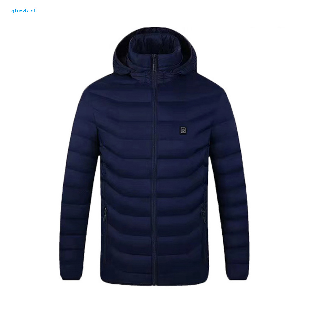 Outdoor Jacket Winter Coat Electric Usb Powered 9 Heating Zones Thick Hooded with Pockets Zipper Neck Protection Unisex