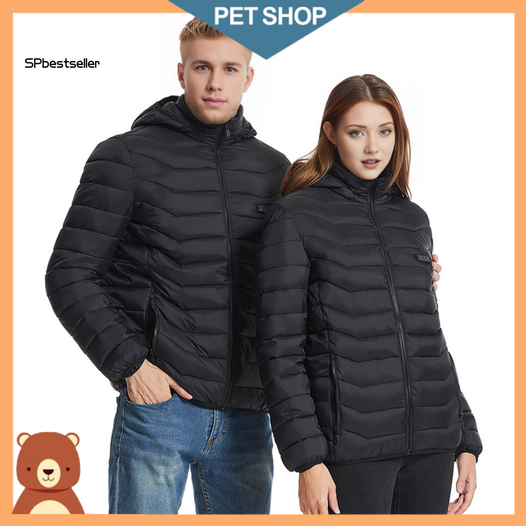Battery-powered Thermal Coat Weather Usb Jacket for Men Women Windproof with 3-level Temperature Control Warm Electric C