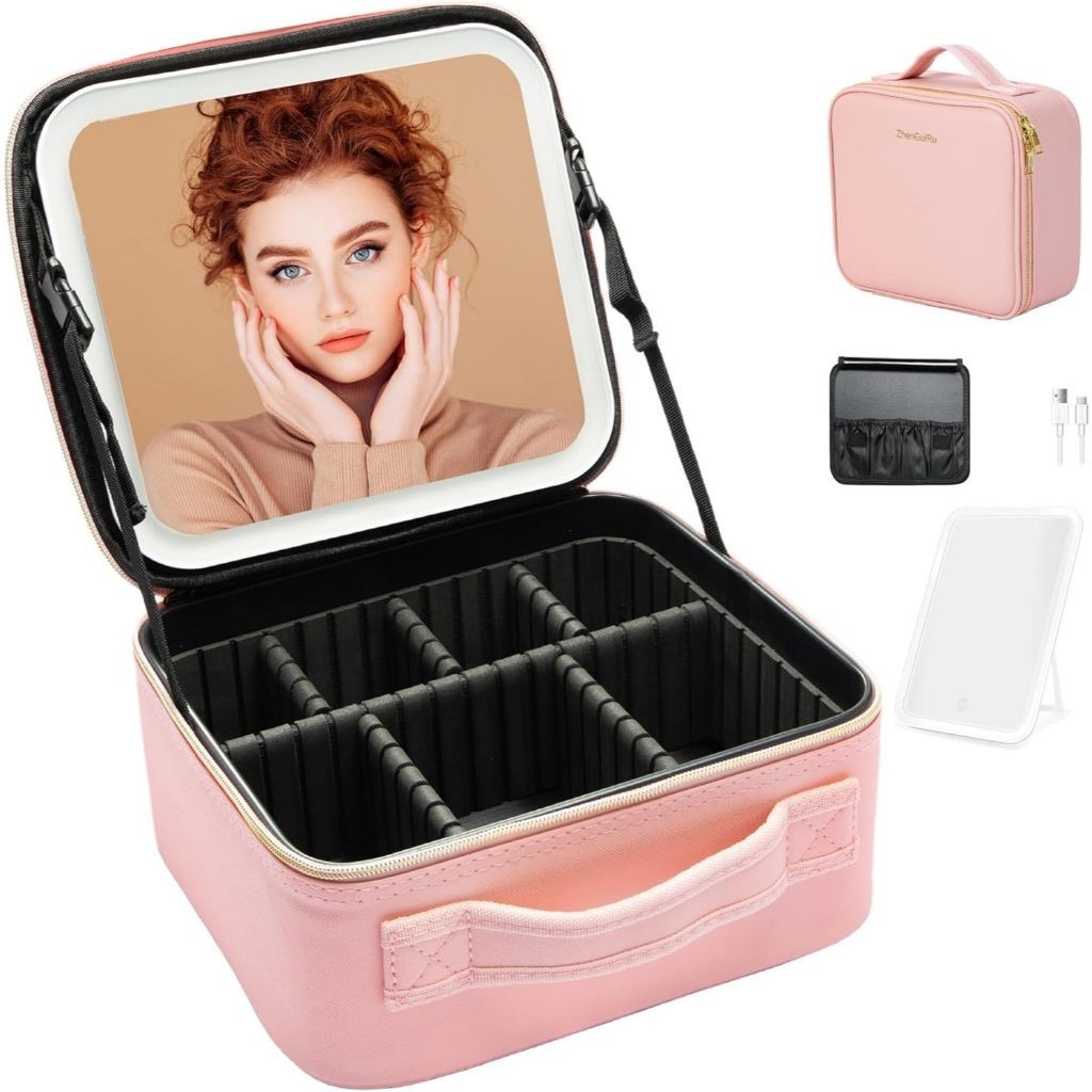 Complete Professional Makeup Case Kit With Mirror and Led Light and TOP Makeup Palette