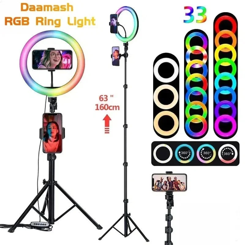 [Envio 24H] Ringlight Rgb Led Flash Light Professional Studio Illuminator 10 Inches