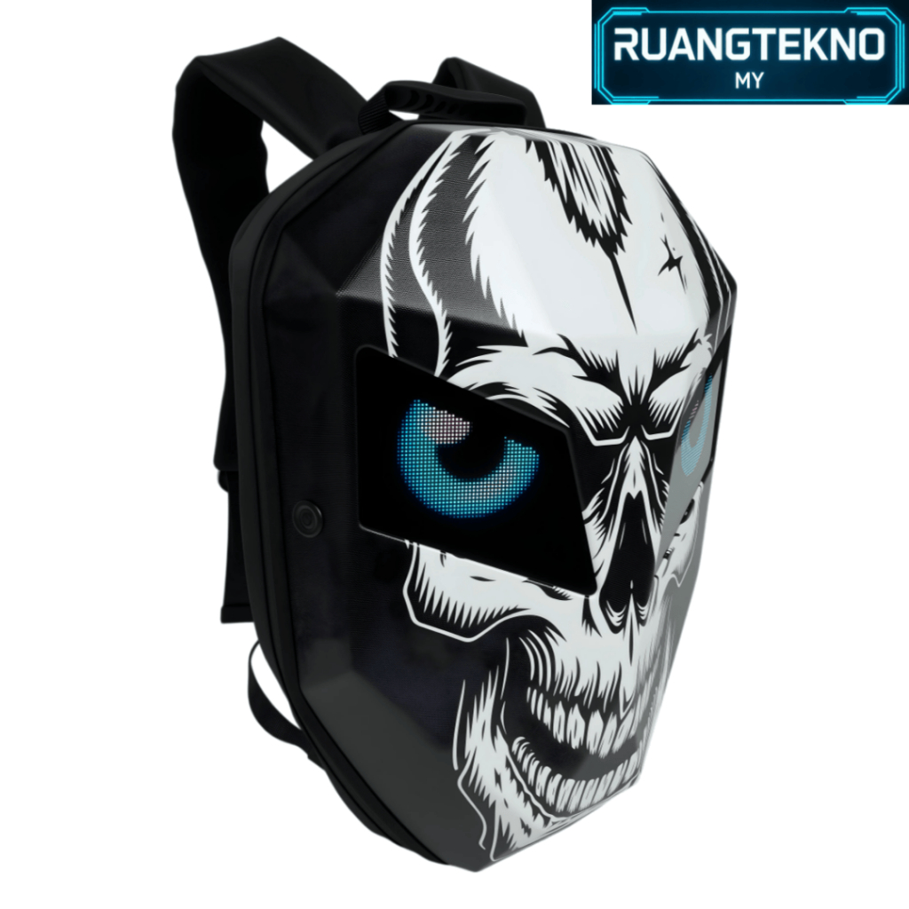 DIY Luminous Eye Smart Mochila Expansível À Prova D 'Água Estilo Cyber LED Hard Shell Motocicleta Mochila