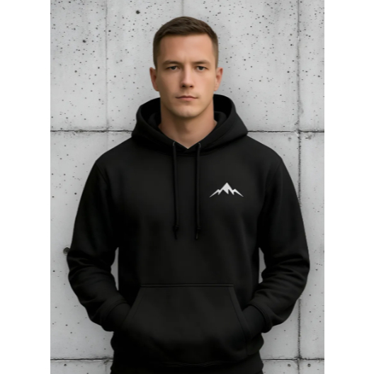 Moletom Masculino Com Capuz Estampa Mini Montanha Tecido Premium 100% Algodão