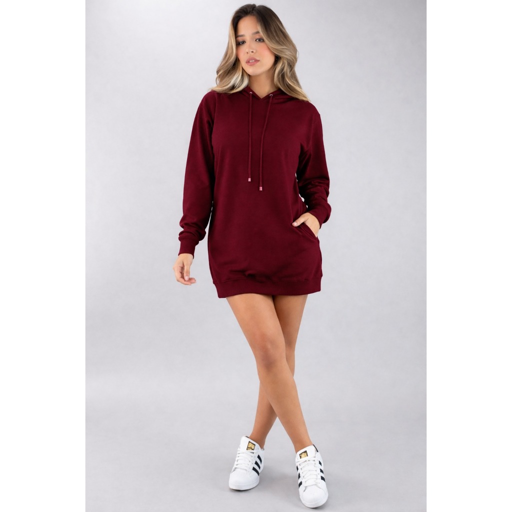 Mini Vest Feminino com Capuz Manga Longa Lazinha 100% Poliéster