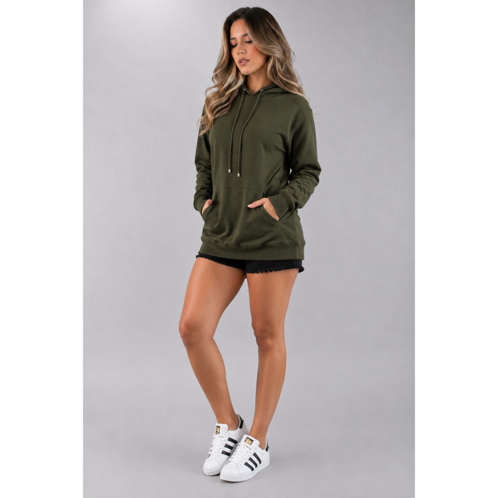 Mini Vest Feminino com Capuz Manga Longa Lazinha 100% Poliéster
