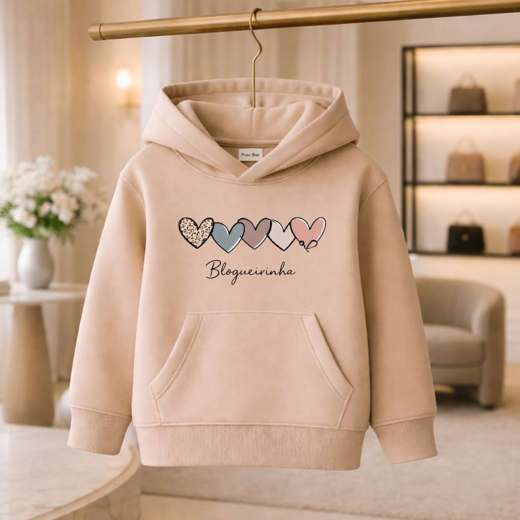Blusa De Frio Moletom Peluciado Infantil E Juvenil Blogueirinha Coração Delicado Moda Mini Fashionista Roupa De Frio