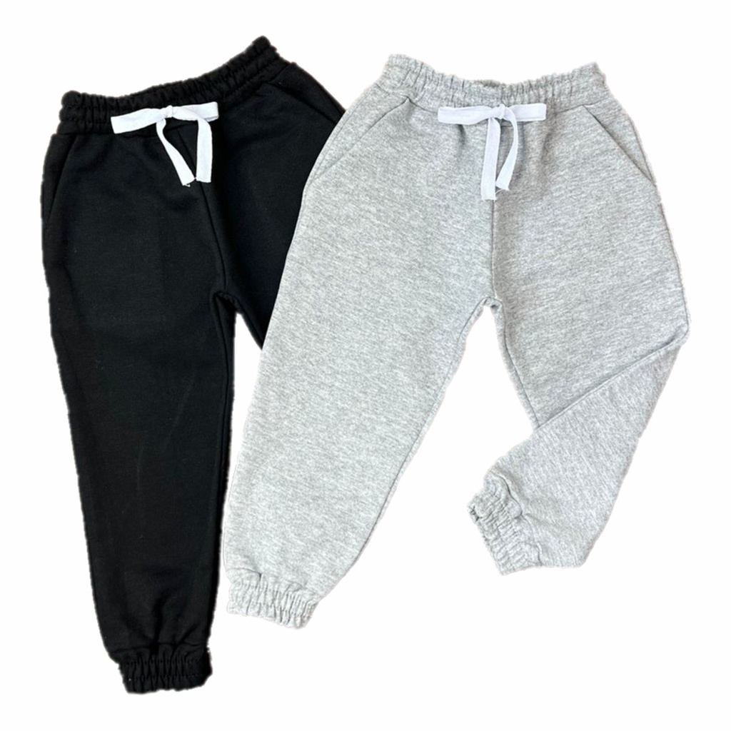 Kit 2 Calça Jogger Feminina Moletom Infantil Mini Diva Luxo