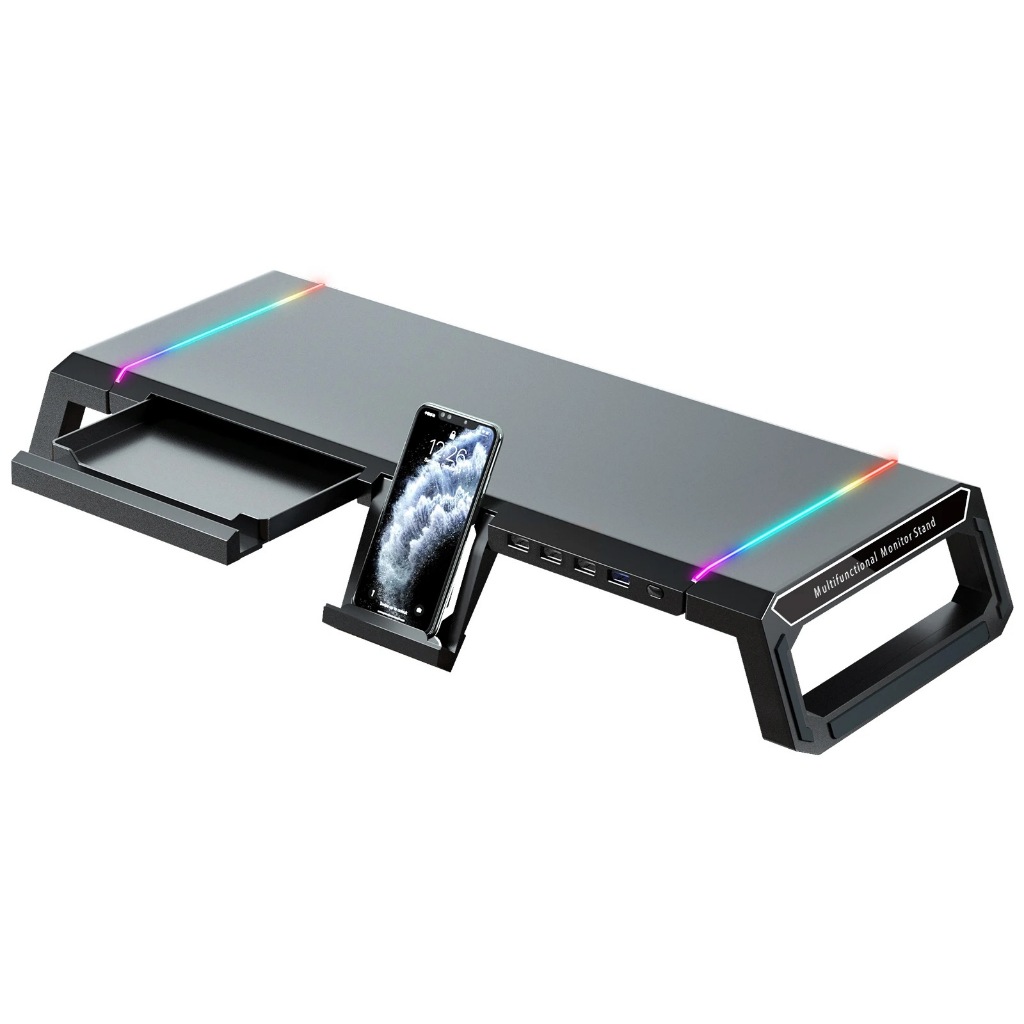 Suporte Para Monitor USB 2.0 Ajustável Com RGB Celular Gaveta DELTA-B104