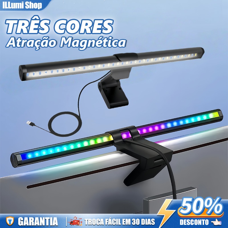 Luz Do Monitor Do Computador RGB,para Iluminação de Jogos e Proteção para Olhos