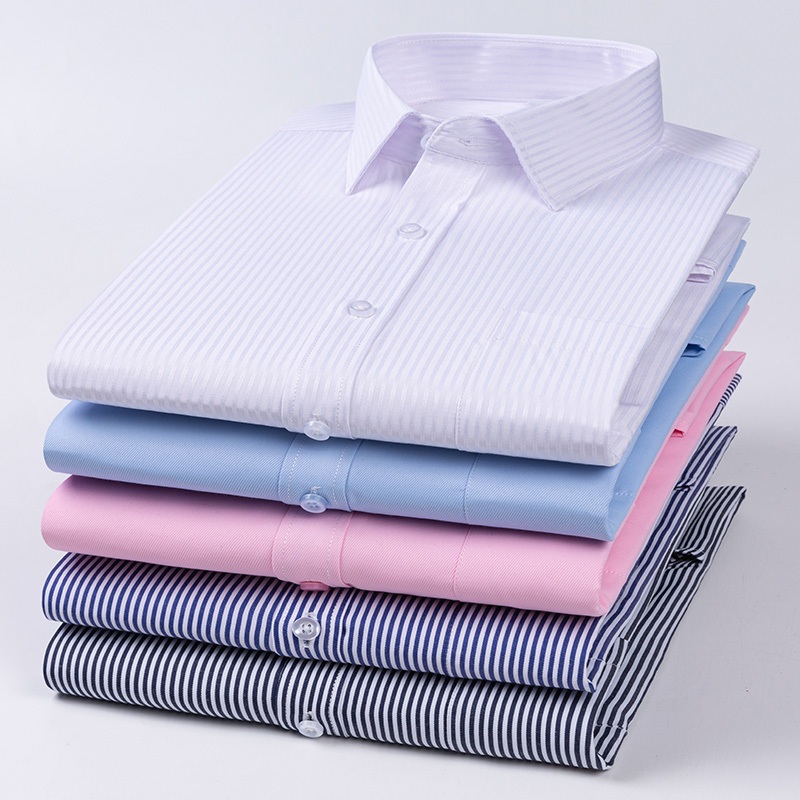 Escritório De Negócios Smart Casual De Manga Longa De Trabalho Formal De Algodão Para Homens Vestir Camisa