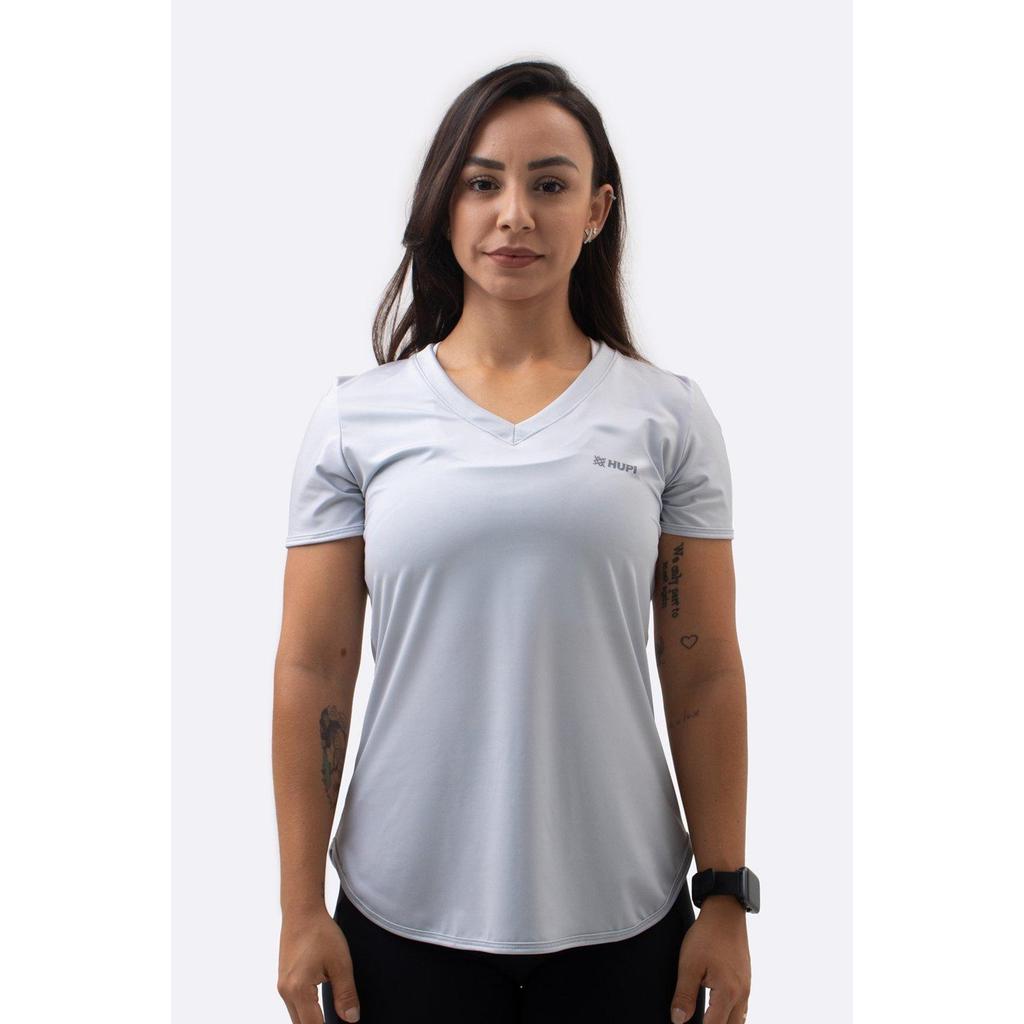 Camiseta Dry fit Feminina Cinza HUPI Smart