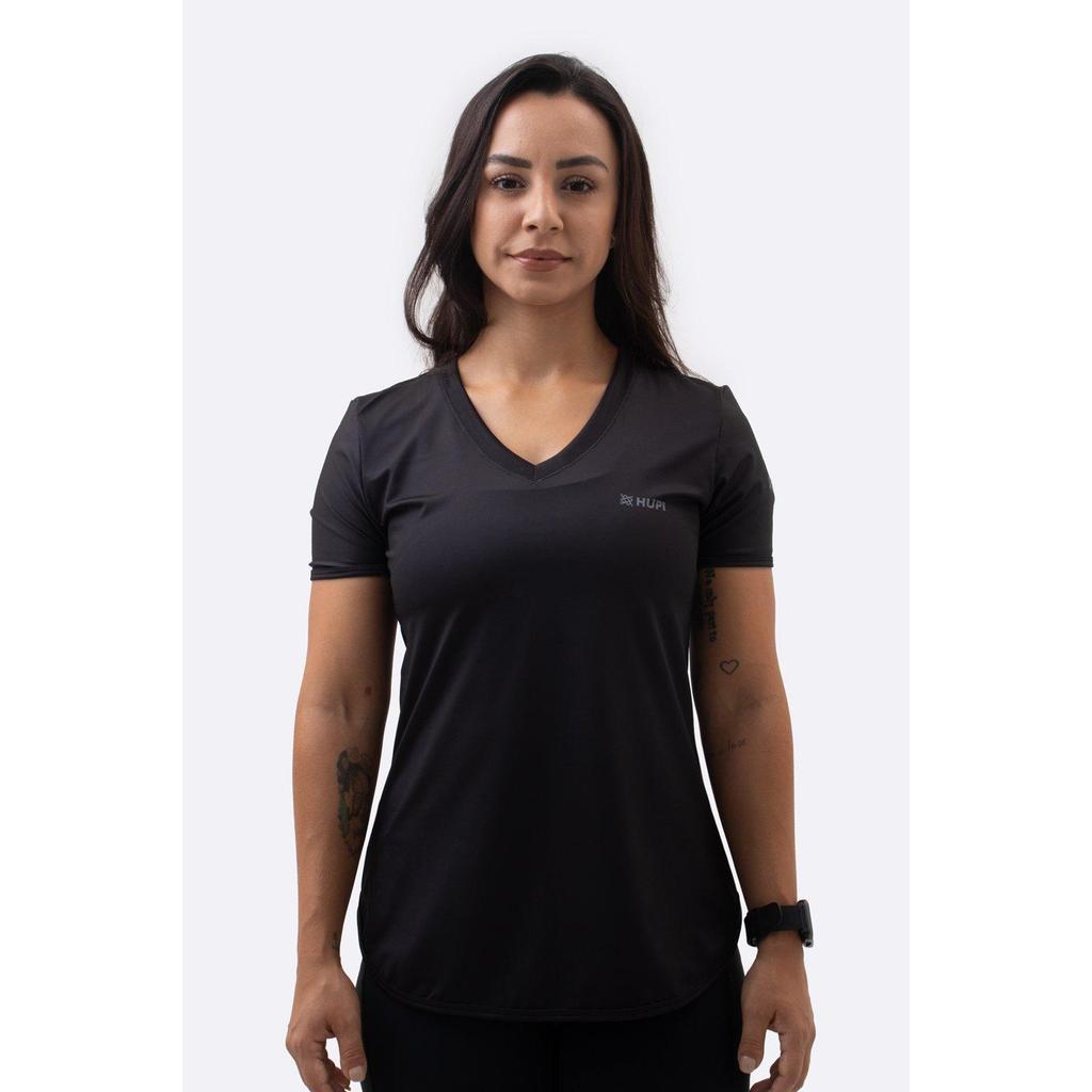 Camiseta Dry fit Feminina Preta HUPI Smart