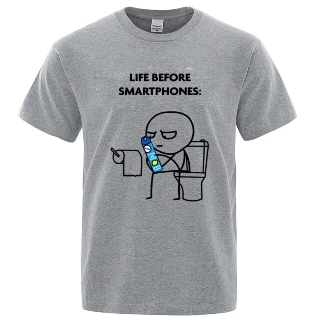 Camiseta Algodão Blusa vida antes do celular Camisa meme smartphone boneco de palito do P ao G3 Plus