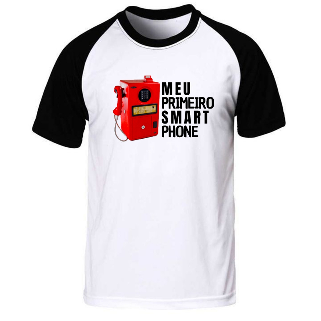 camiseta meu primeiro smartphone retro vintage camisa blusa unissex