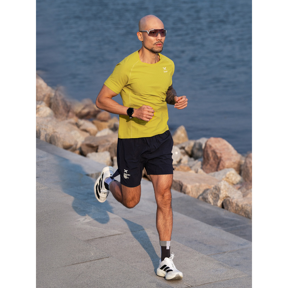 BODYWIT Body Smart Focus Camiseta masculina de manga curta para corrida esportiva de secagem rápida respirável antiadere