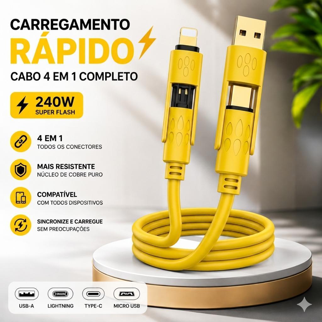 240W Fast Charging 4 In 1 LED Typec Magnetic Flash Data Cable Rainbow Light Sistema de aromatização