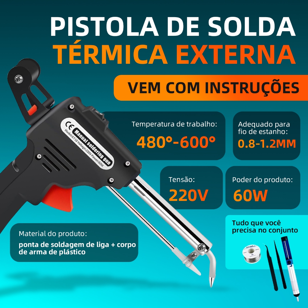 220V Soldering Iron - Fast Heating Mica Core, Auto/Manual Switch, LED Warning Light & Replaceable Tips
