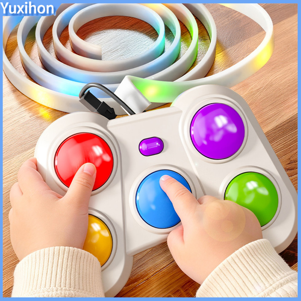 Light-up Game Machine Fast Push Rhythm with Led Light Strip – Kids Color Learning Hand-eye Coordination Toy Electric R