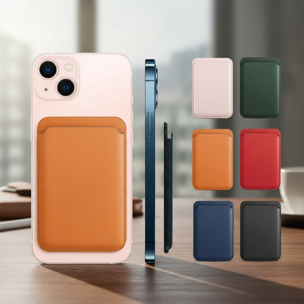 Suporte MagSafe para iPhone 12/13/14/15/16 - Carteira Magnética de Couro PU