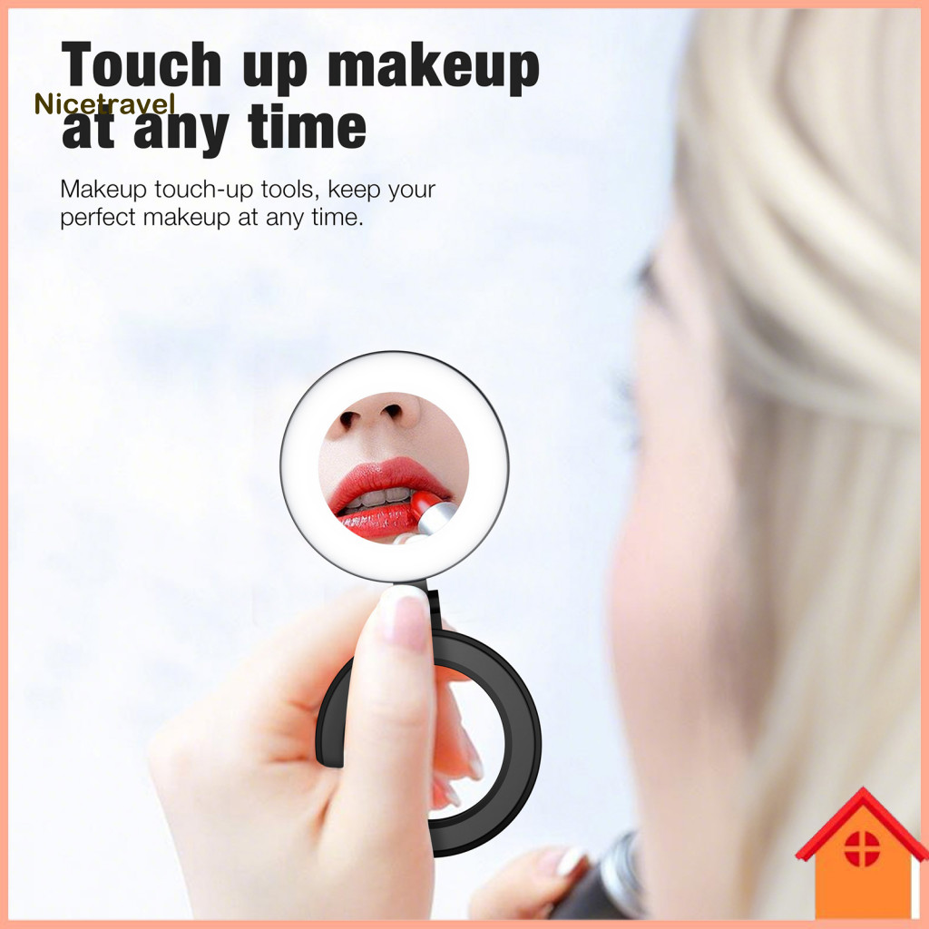 Easy-install Phone Fill Light Adjustable Brightness Rechargeable 180° Flip Ring with 3 Modes Magnetic Selfie for Vloggi