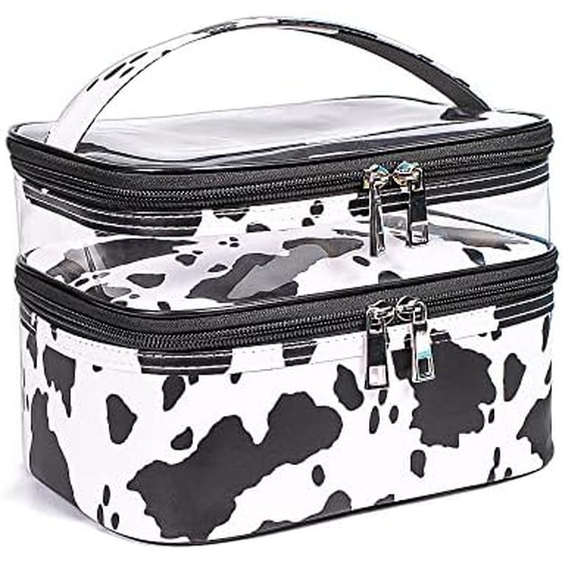 r Cosmetic Bag Makeup Bag Travel Makeup Bag Makeup Bags for Women Cosmetics Cases Portable Waterproof Foldable (Leopard)