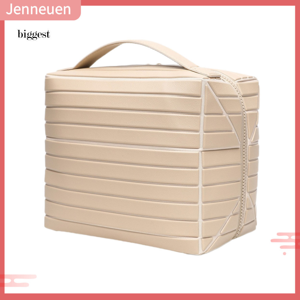 Makeup Bag for Women Fold-down Organizer Waterproof Travel with Removable Divider – Foldable Cosmetic for Skincare Toi