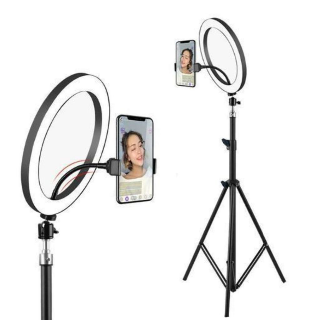 Ring Light 10' Completo Portátil 26cm + Tripé + suporte p/ celular