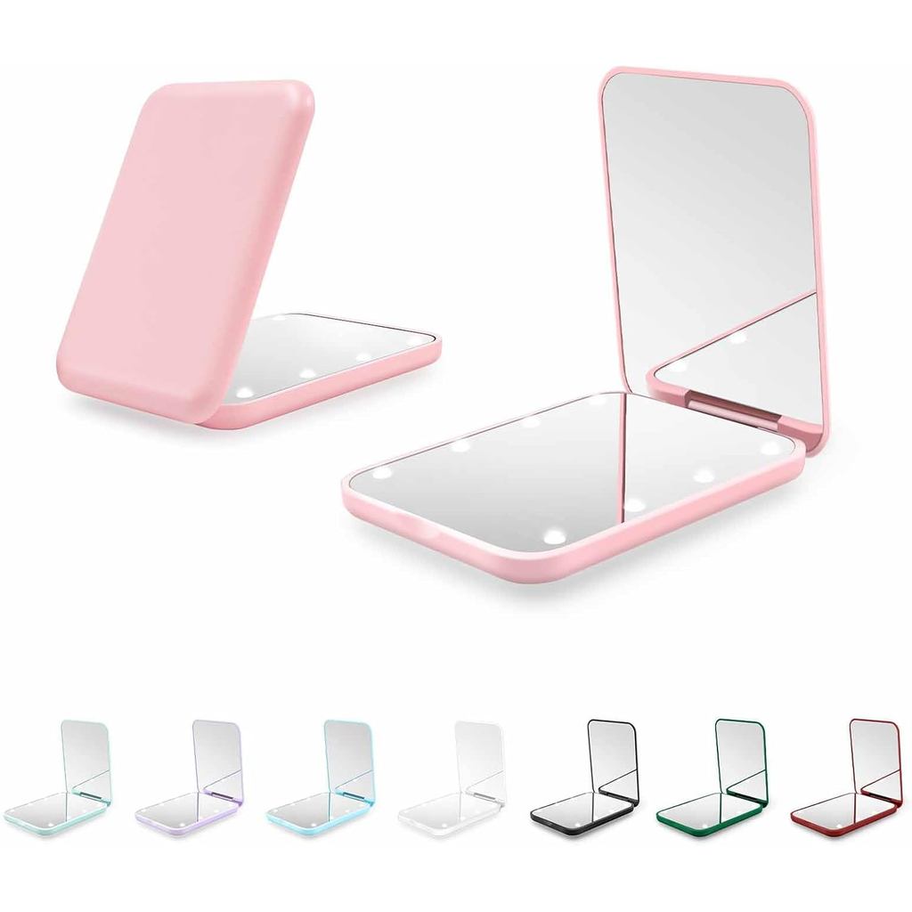 Kakuje Compact Mirror, 1X/3X Magnification LED Pocket Mirror with Nternal BIattery, Mini Mirror for Purse, Pocket,Travel
