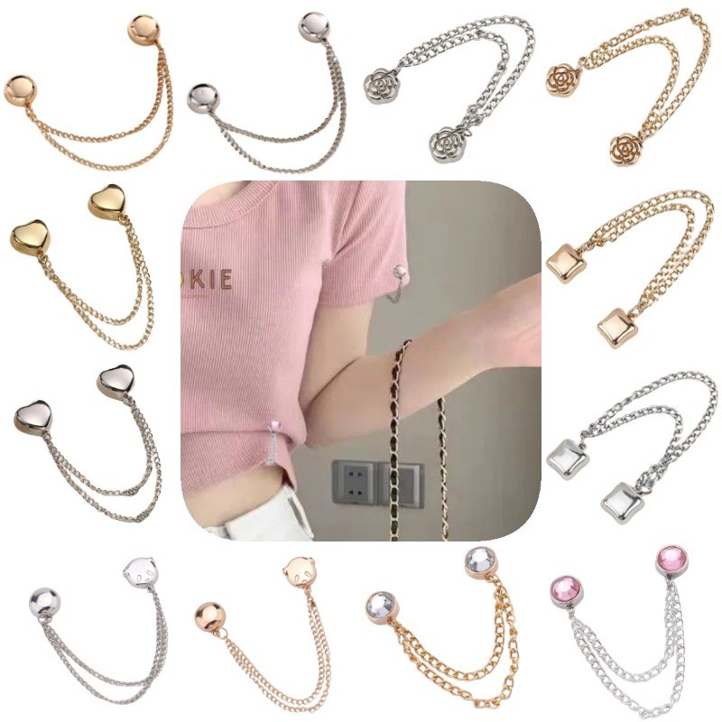 Love Circle Flower Chain Magnetic Button Sleeve Scarf Muslim Botão De Cintura Fixa Ferramenta De Calção De Camiseta