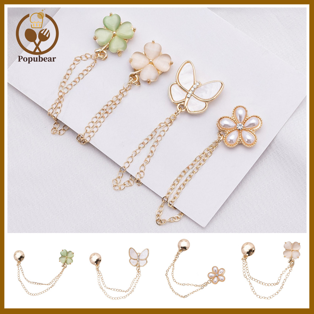Adjustable Pants Clip Magnetic Clothing Pin Clips for Women – Butterfly Four-leaf Clover Shirt Sleeve Pins T-shirt Hem